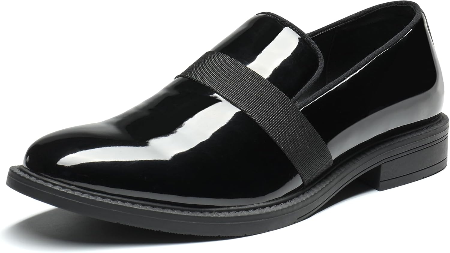 61MYa1KPzjL._AC_SL1500_.jpg Men's Patent Slip-On Tuxedo Loafers - Image 1