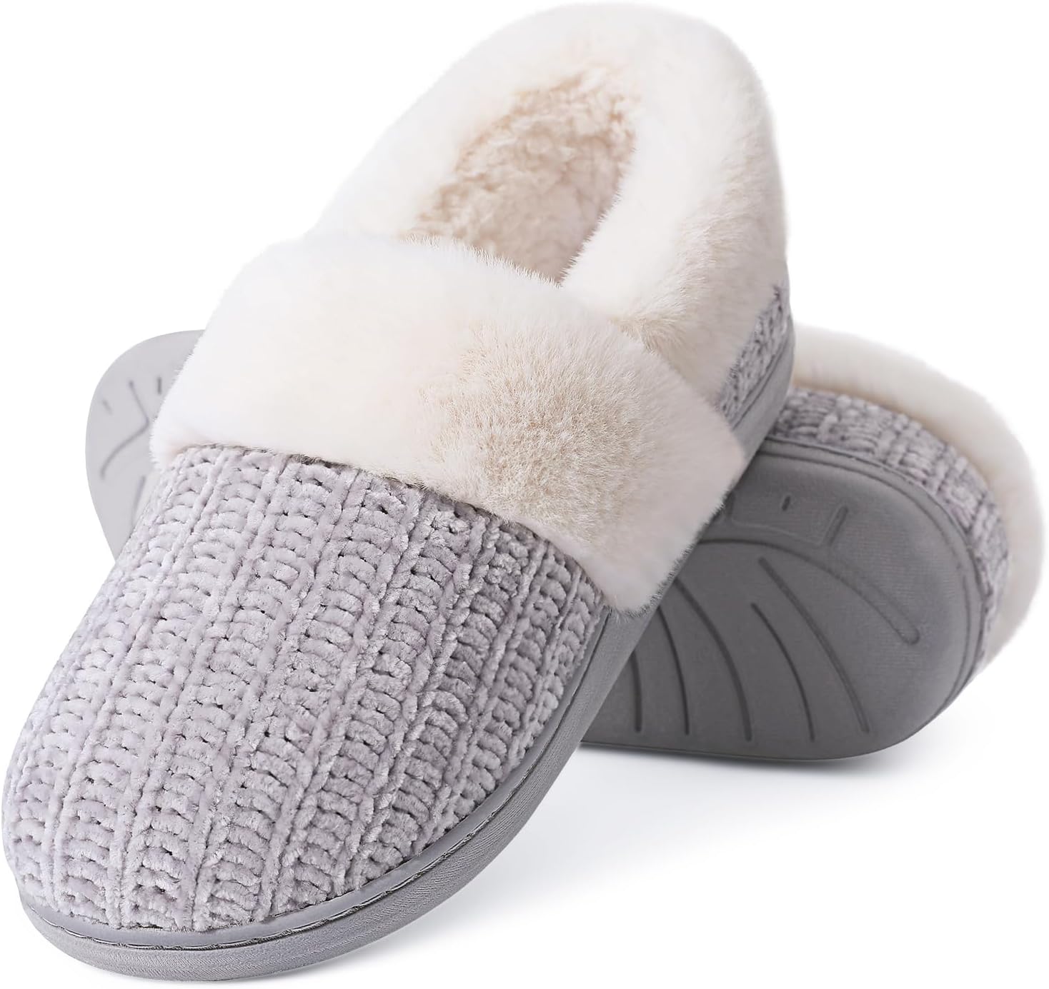71WdPbpeLOL._AC_SL1500_.jpg Women's Knit Memory Foam House Slippers - Image 1