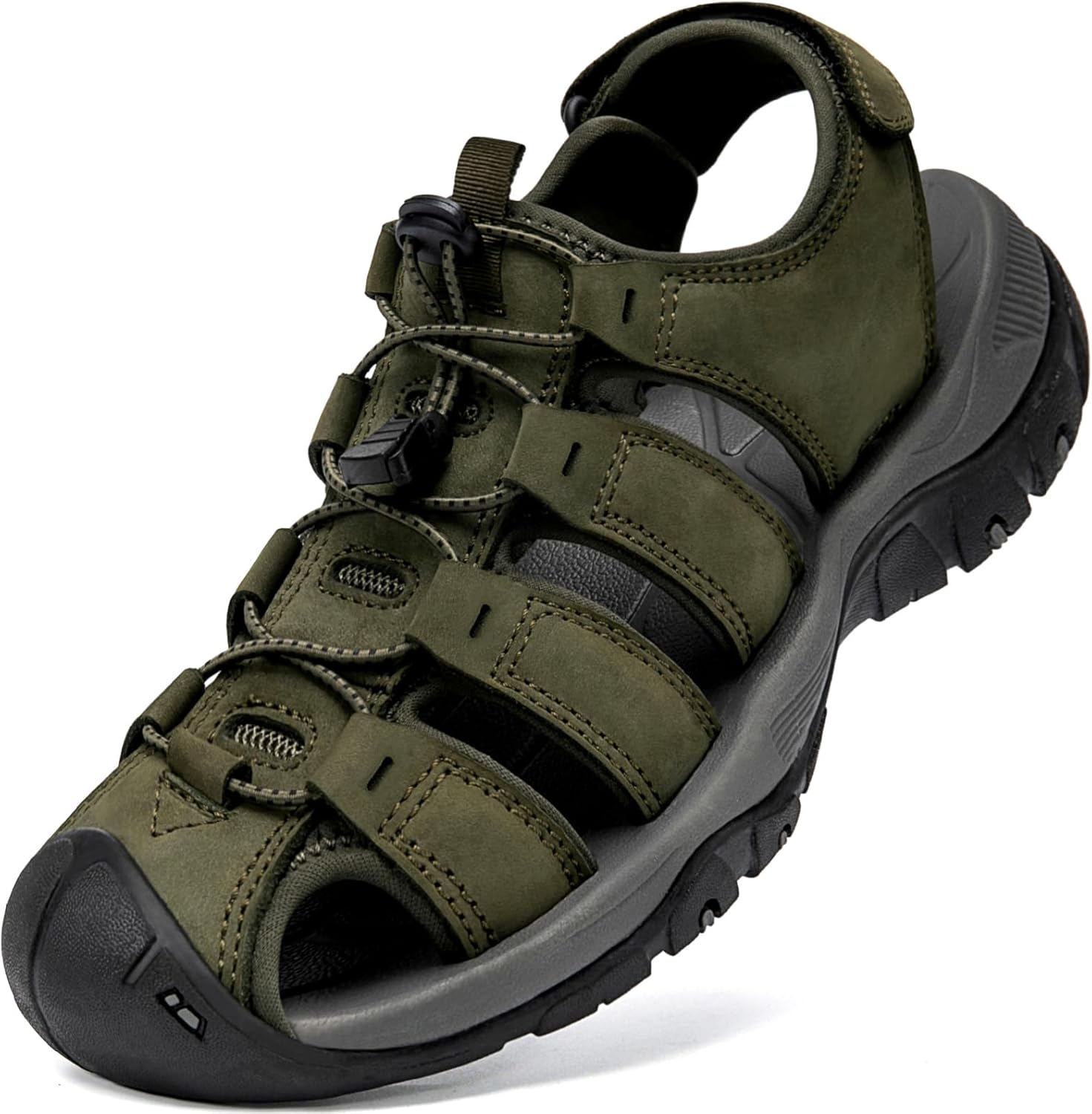 71XmMN69zkL._AC_SL1500_.jpg Men's Closed-Toe Leather Hiking Sandals - Image 1