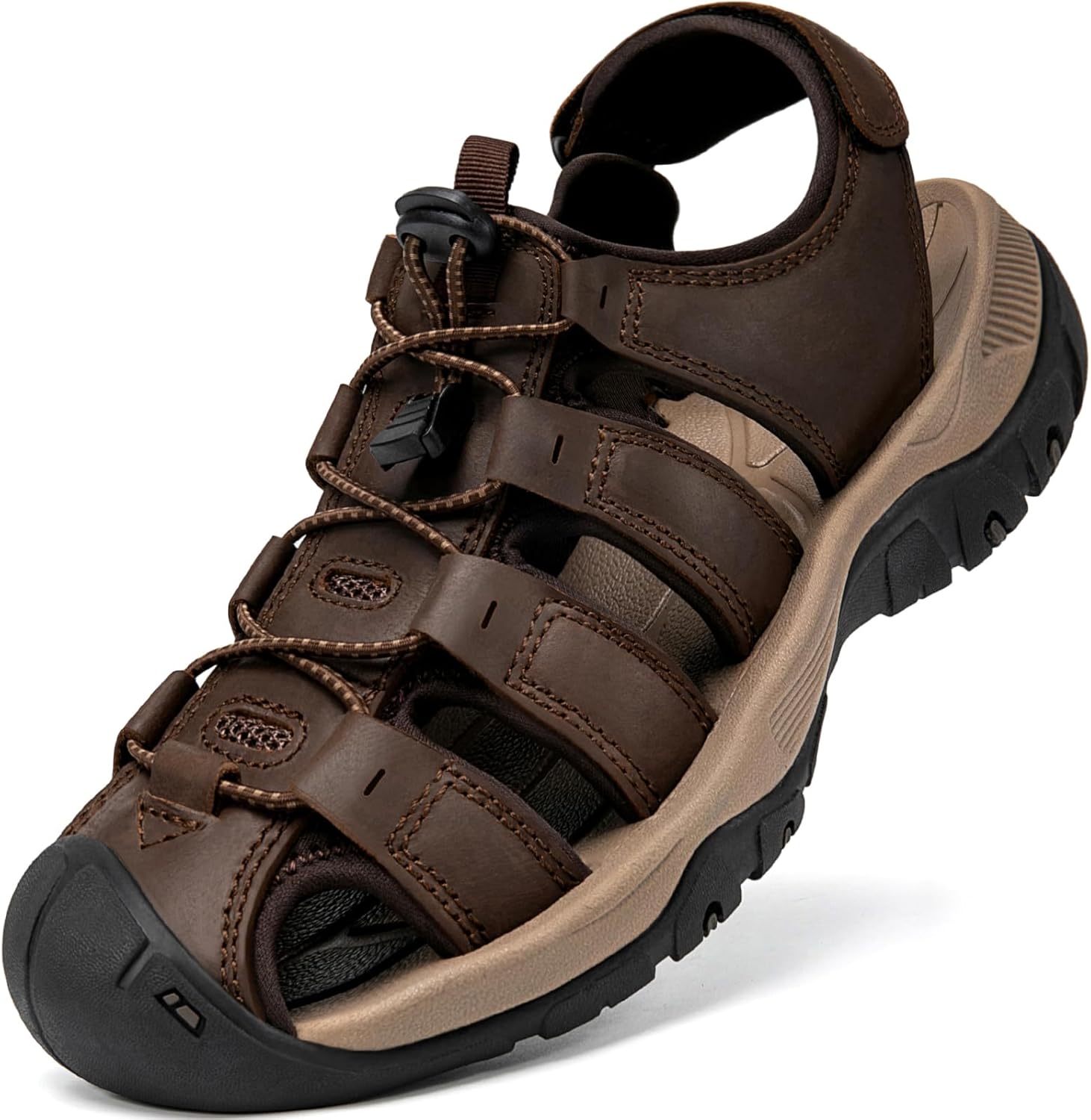 71civF5bW8L._AC_SL1500_.jpg Men's Closed-Toe Leather Hiking Sandals - Image 1
