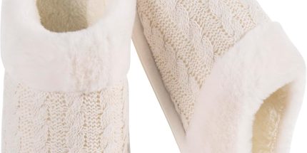 Women's Cable Knit Memory Foam Slippers