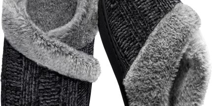 Women's Fleece Memory Foam Hard Sole Slippers