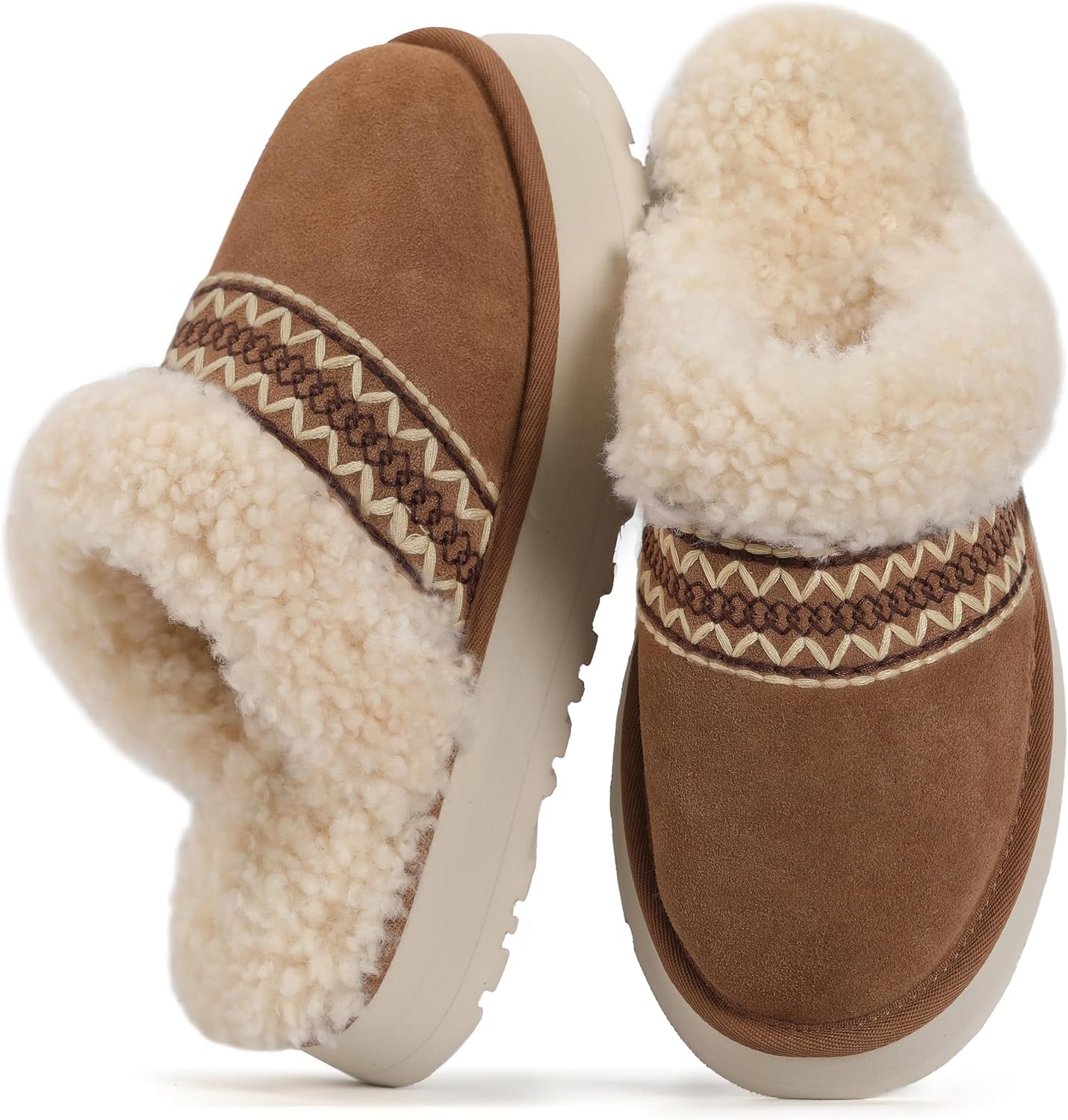 81QRxxtjMsL._AC_SL1500_.jpg Women's Fuzzy Chunky Sole Slippers - Image 1