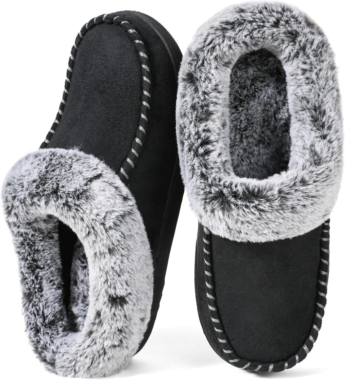 81t5puSnAHL._AC_SL1500_.jpg Women's Fur Lined Hard Bottom Slippers - Image 1